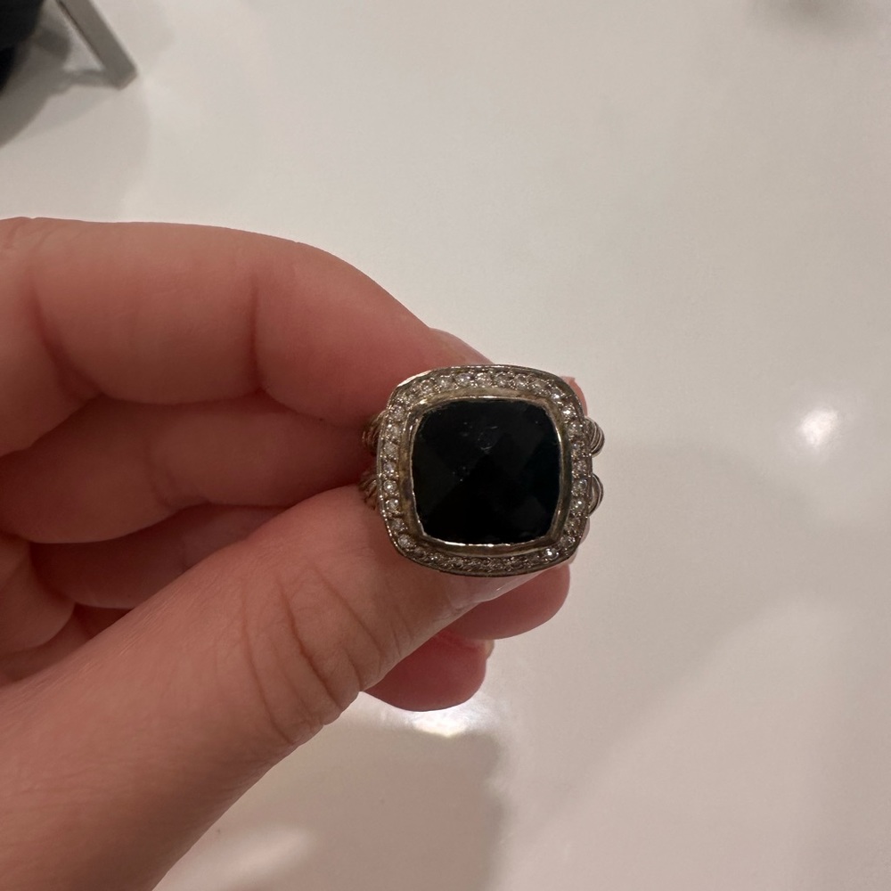 WELL LOVED DAVID YURMAN RING BLACK ALBION SILVER/GOLD